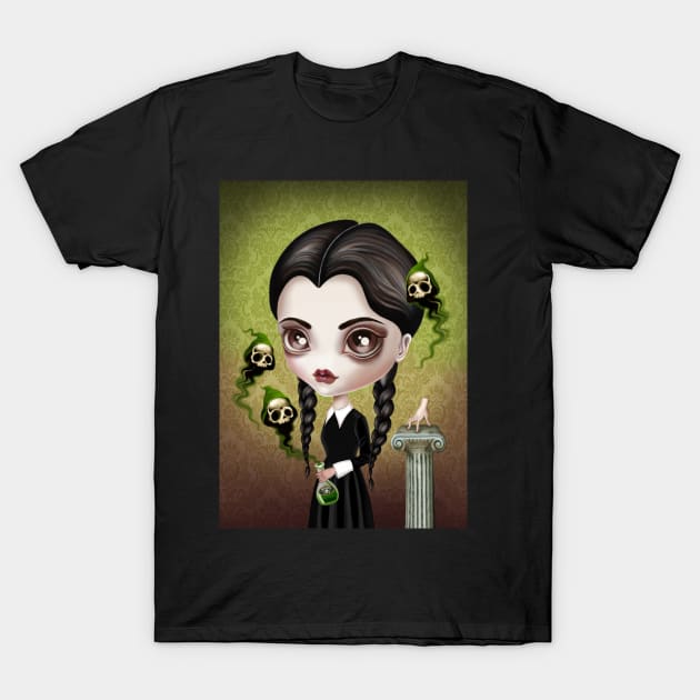 Be Afraid - Wednesday Addams T-Shirt by sandygrafik